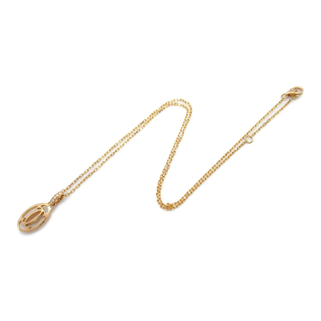Pre-Owned CARTIER Logo double diamond Necklace Necklace Clear  K18PG(Rose Gold) Clear (Good)