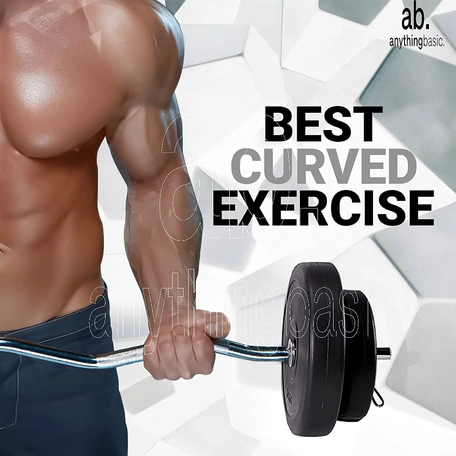 anythingbasic. PVC 18 Kg Home Gym Sizeet with One 3 Feet Curl and One Pair Dumbbell Rods, Black