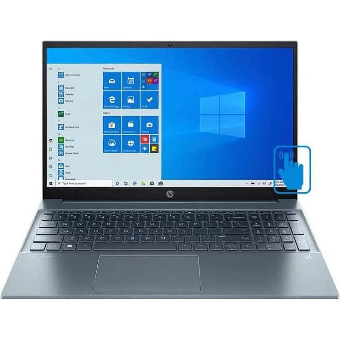 HP 2022 Pavilion 15.6" IPSize FHD Touchscreen Laptop Intel 4-Core i7-1195G7 Iris Xe Graphics 24GB RAM DDR4 512GB NVMe SizeSizeD USizeB-C WiFi AX Bluetooth HDMI Webcam Backlit Keyboard Windows 11 Home w/ RE USizeB