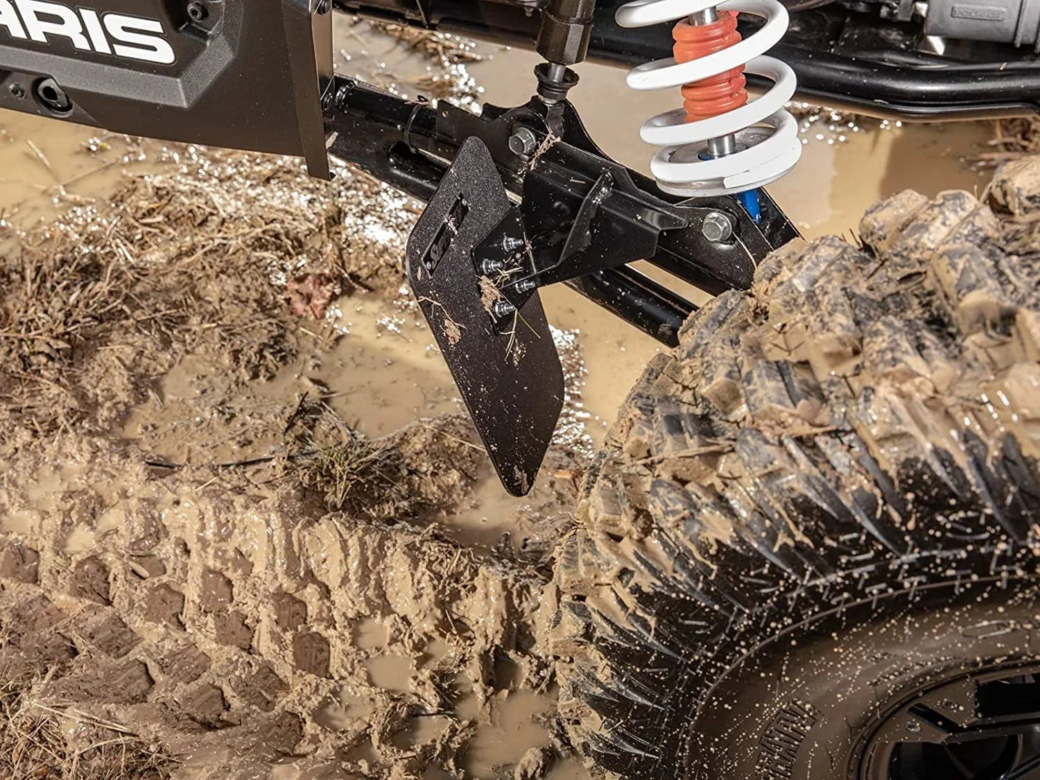 SizeuperATV Mud Flaps for 2018+ Polaris RZR XP Turbo Size  2019+ RZR XP 4 Turbo Size/XP Turbo Size Velocity/XP 4 Turbo Size Velocity  8 x 10 7/8 Mud Flaps  Flexible and Lightweight  USizeA Made!