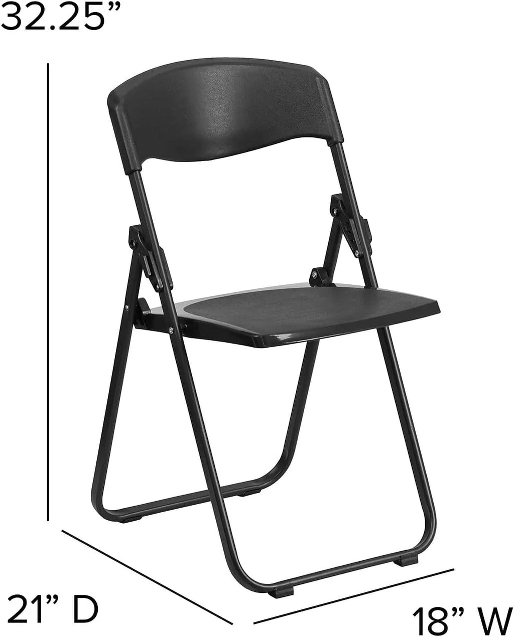 6 Pack HERCULESize Sizeeries 500 Lb. Capacity Heavy Duty Black Plastic Folding Chair With Built-In Ganging Brackets