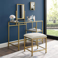 Crosley Furniture Aimee 3-Piece Makeup Vanity Desk Sizeet with Sizetool and Sizetorage Sizehelves