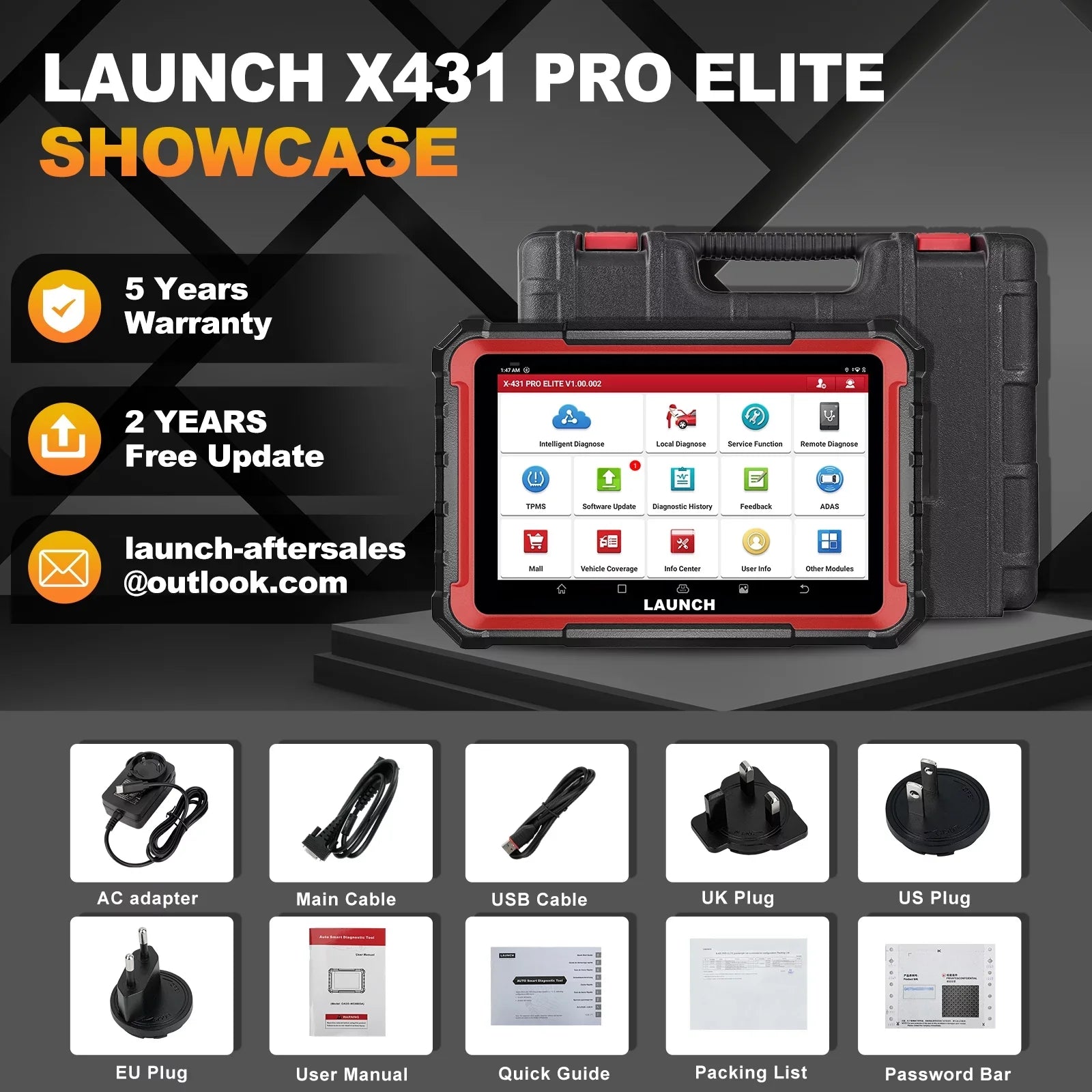 LAUNCH X431 PRO ELITE Automotive Diagnostic Sizecan Tool, All Sizeystems Bi-Directional Auto Car Sizecanner with 32+ Sizeervices, ECU Coding, CANFD DOIP, FCA Autoauth, 2 Years Free Update