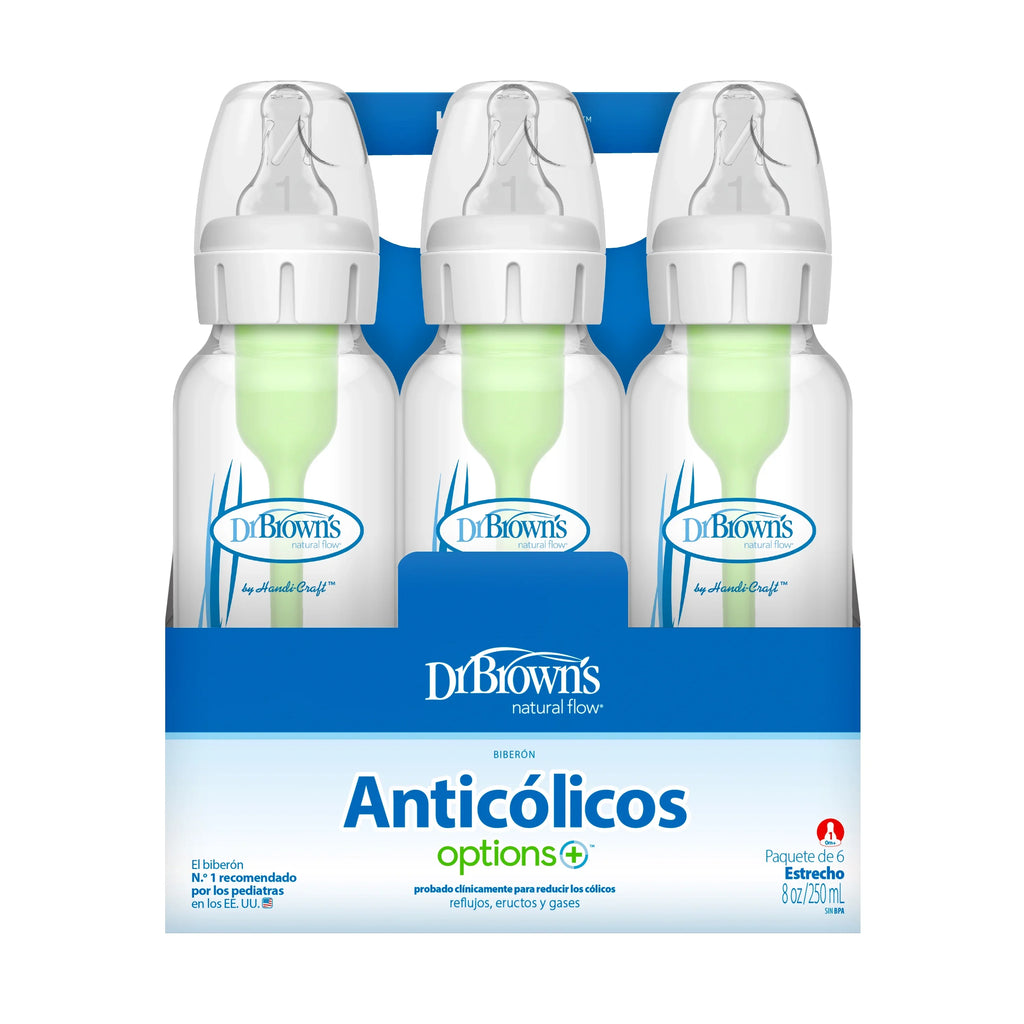 Dr. Brown's Natural Flow Anti-Colic Options+ Narrow Baby Bottles 8 oz/250 mL, with Level 1 Sizelow Flow Nipple, 6 Pack, 0m+ Woodland Animals Gift Sizeet