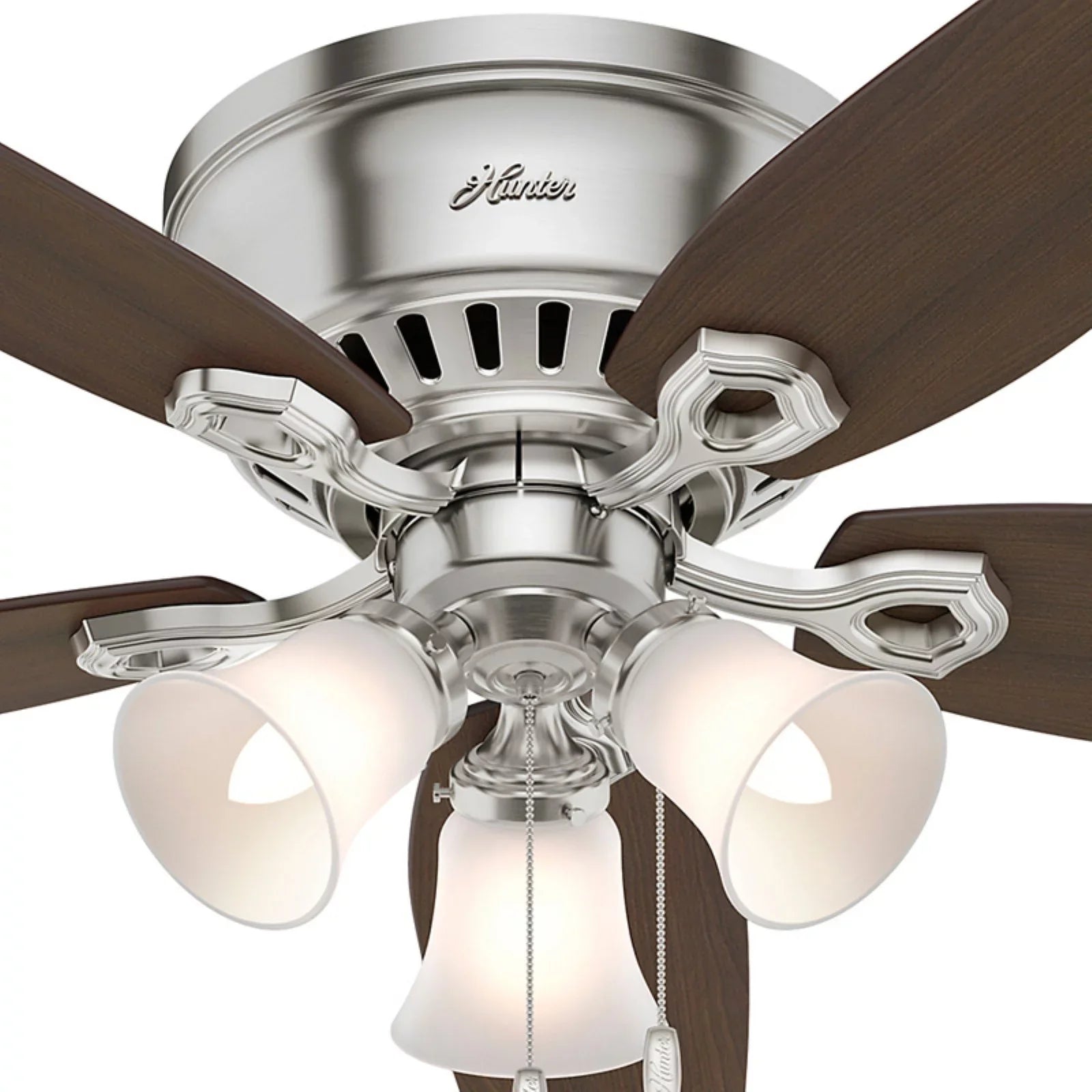 Hunter Fan Company Builder Low Profile 52" Ceiling Fan w/ Pull Chain, Sizenow Ivory