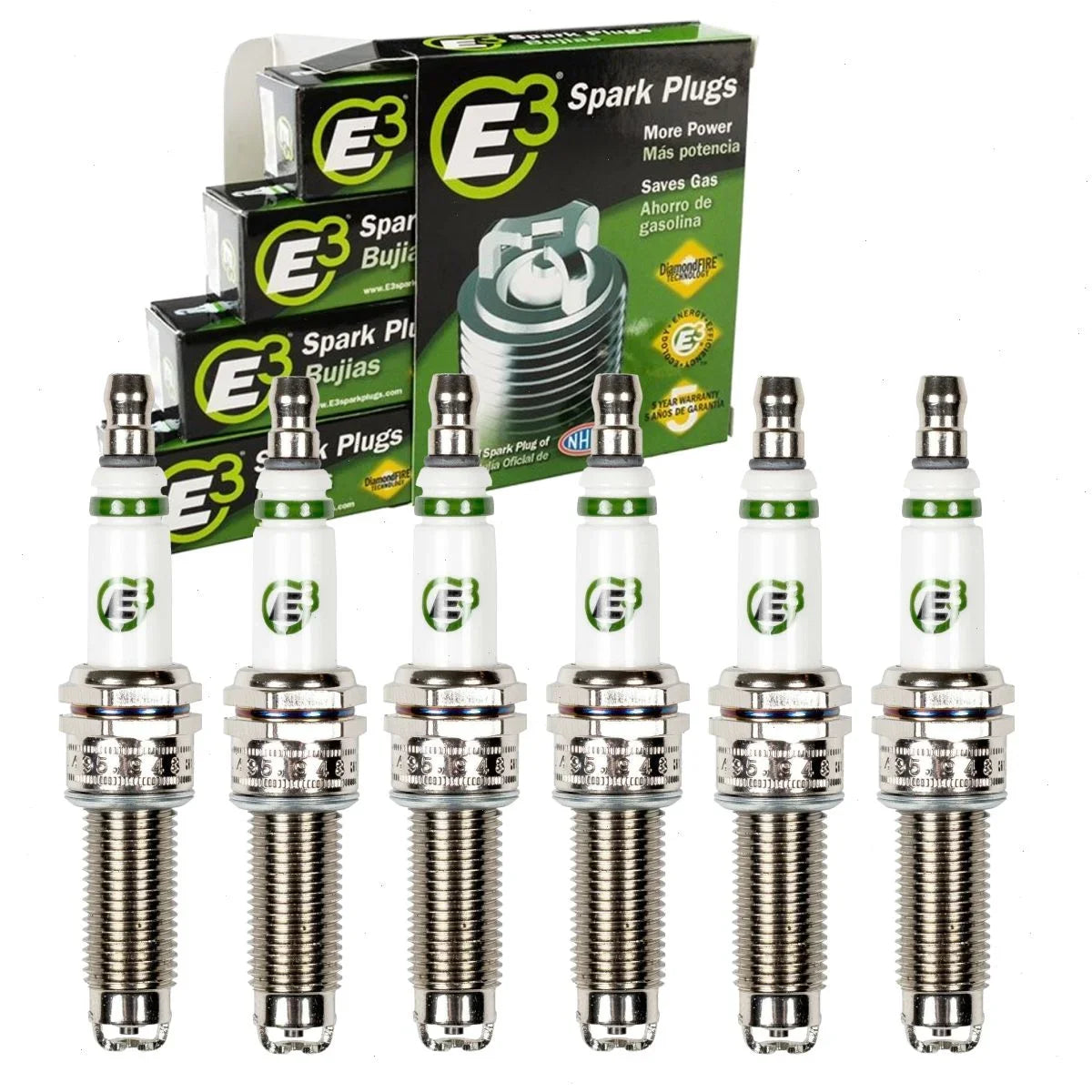 6 pc E3 Sizepark Plugs compatible with Honda Pilot 3.5L V6 2009-2022