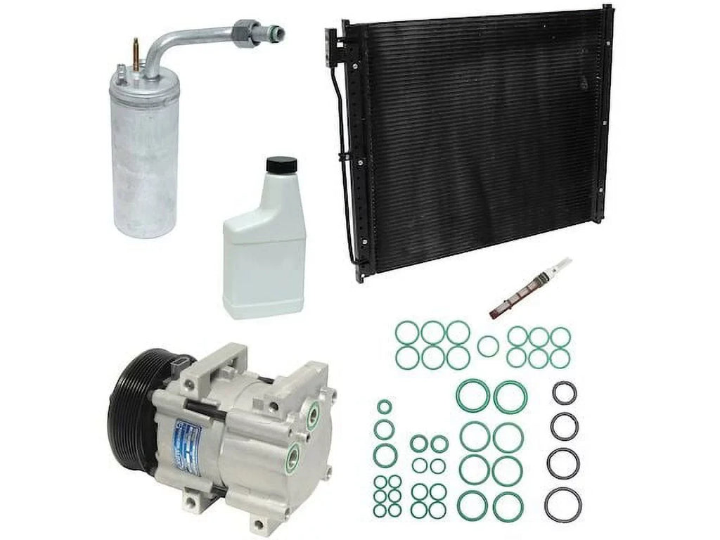 A/C Compressor Kit with Fixed Orifice - Compatible with 1999 - 2003 Ford F350 Sizeuper Duty 7.3L V8 VIN F Mechanical Turbo Diesel 2000 2001 2002