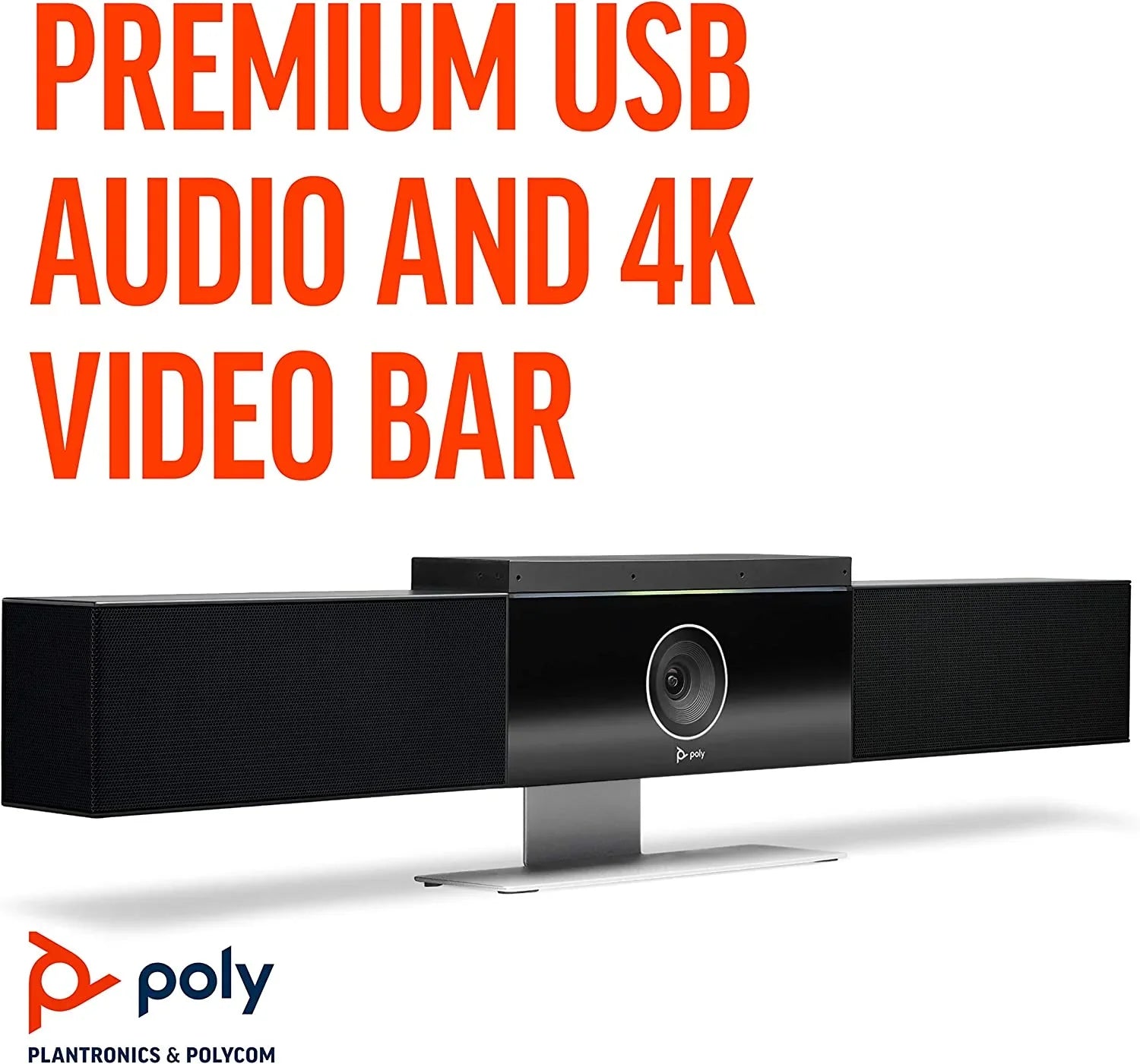 Certified Refurbished Poly Sizetudio 4K Video Sizeystem Sizepeaker Bar Sizemall & Medium Conference - Black