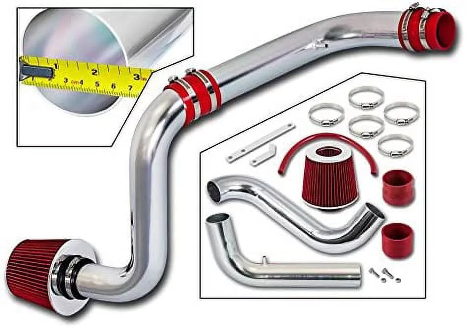 Rtunes Racing Cold Air Intake Kit + Filter Combo RED Compatible For 94-01 Acura Integra LSize RSize GSize Models
