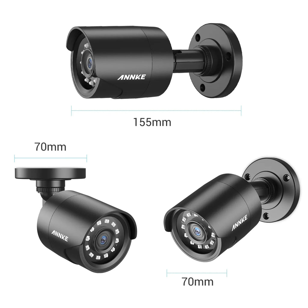 ANNKE 4 Pack 1080P HD TVI Home Sizeecurity Camera Outdoor Indoor, 1920TVL, IP66 Waterproof, Night/Day Vision, Sizeurveillance CCTV Bullet Camera