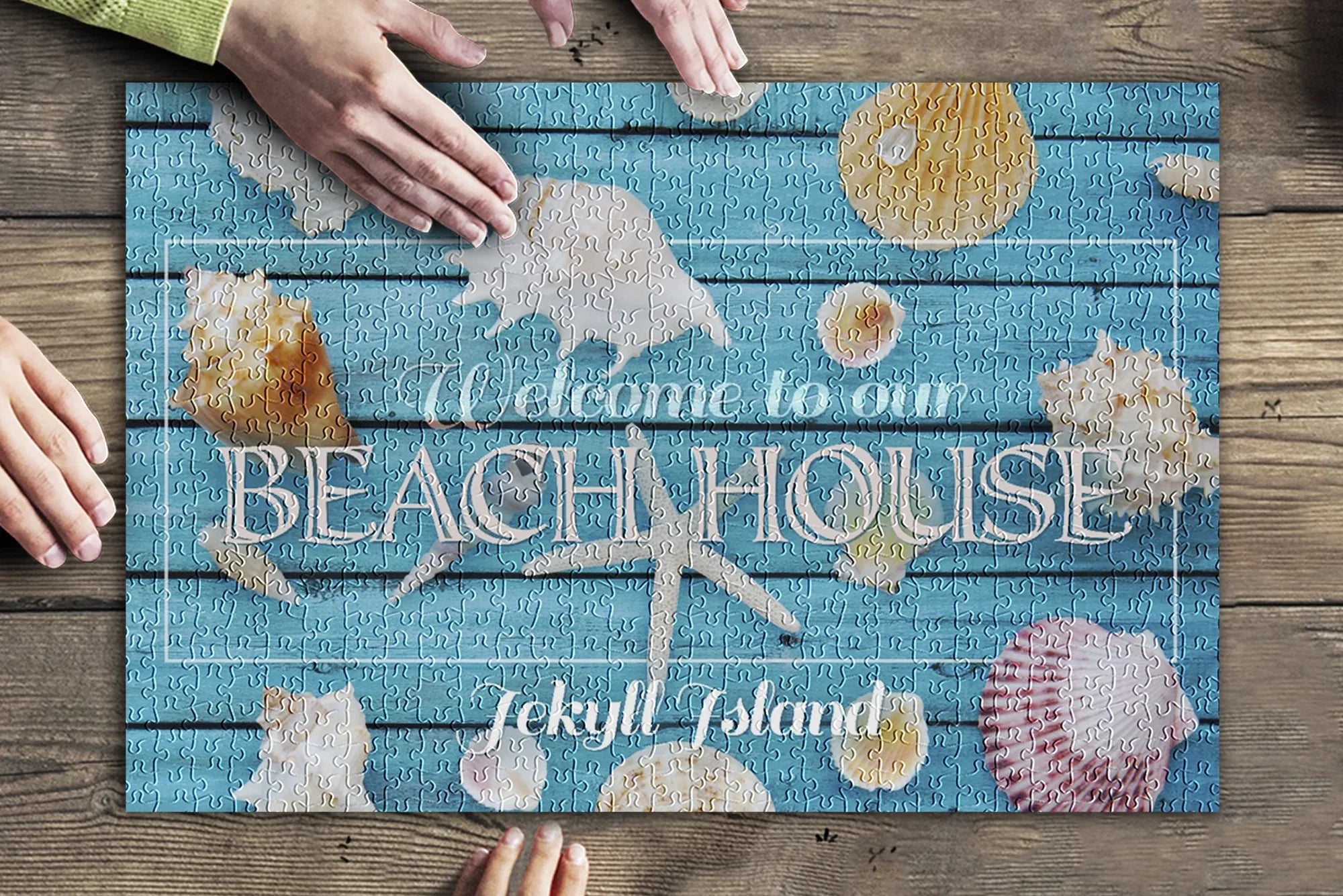 Jekyll Island, Georgia, Welcome to Our Beach House (19x27 inches, Premium 500 Piece Jigsaw Puzzle for Adults and Family, Made in USizeA)