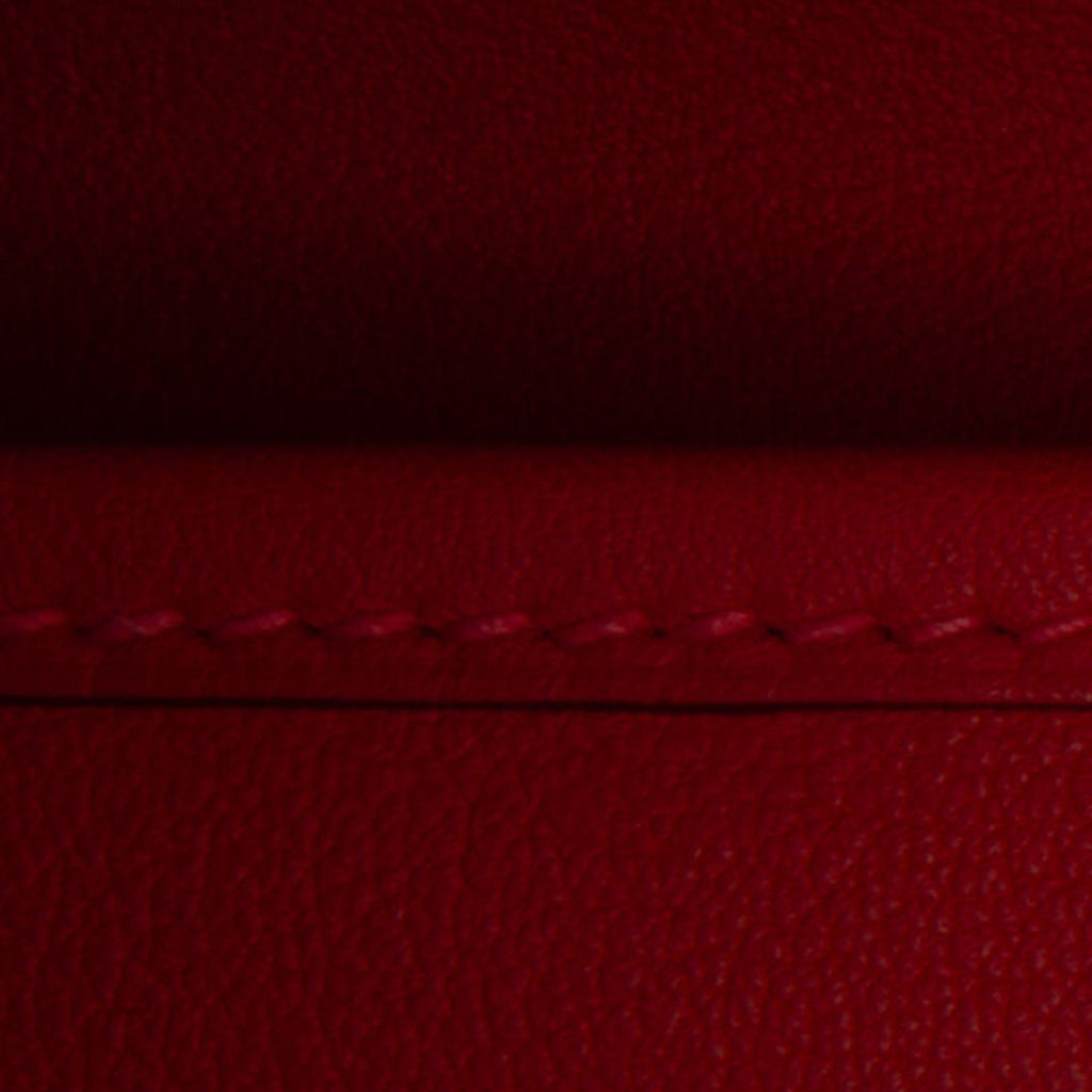 Pre-Owned Authenticated Hermès Sizewift Jige Duo Wallet Calf Leather Red Long Wallets Unisex (Good)