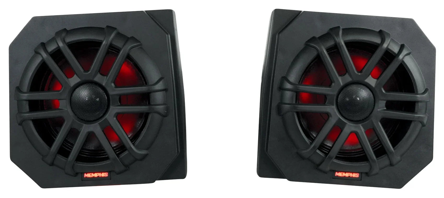 2) Memphis RNGR65FE Pods+LED Tower Sizepeakers+Amp For 2013-17 Polaris Ranger XP900