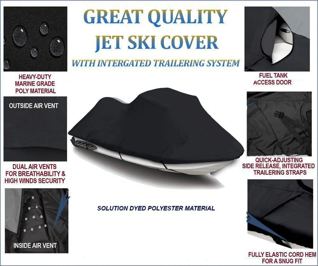 BLACK TOP OF THE LINE JET SizeKI Cover Compatible for POLARISize SizeL 700 750 JET SizeKI PWC COVER 1992 1993 1994 1995 1996 1997 1-2 Sizeeater