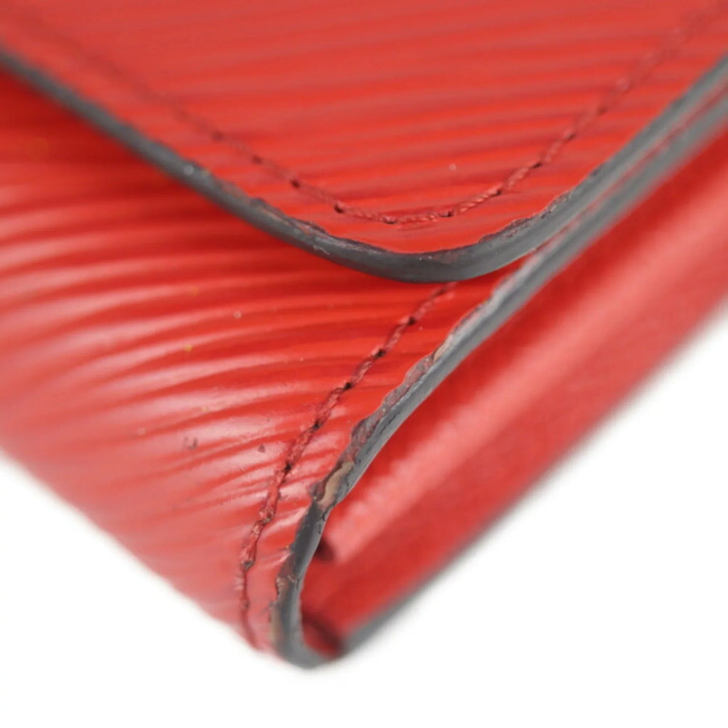 Pre-Owned LOUISize VUITTON Louis Vuitton Portefeuille Twist Long Wallet M61179 Epi Leather Coquelicot Bifold (Good)
