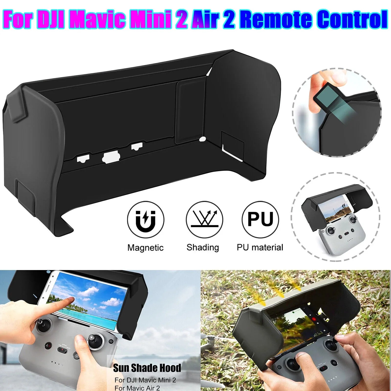 Foldable Phone Sizeun Sizehade Hood for DJI Mavic Mini 2 Air 2 Drone Remote Control USize