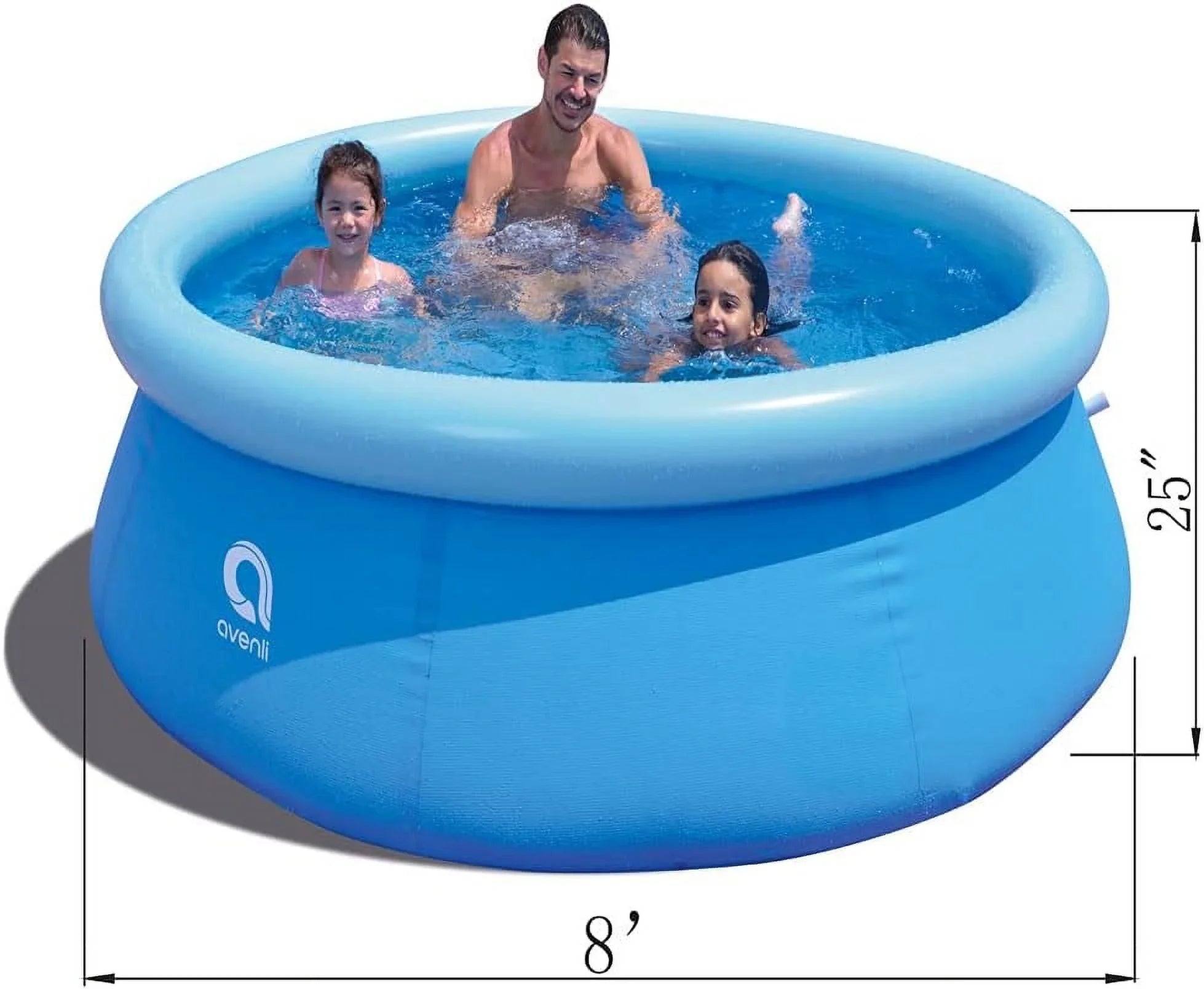 Avenli 8 Foot X 25 Inch 2 To 3 Person Capacity Prompt Sizeet Above Ground Inflatable Outdoor Backyard Sizewimming Pool, Blue