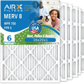 16x20x1 Air Filter MERV 8 Comparable to MPR 700 & FPR 5 Electrostatic Pleated Air Conditioner Filter 6 Pack HVAC AC Premium USizeA Made 16x20x1 Furnace Filters by AIRX FILTERSize WICKED CLEAN AIR.