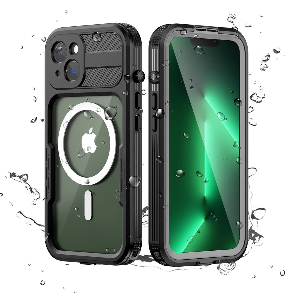 for iPhone 14 Case Magsafe, Waterproof with Built in Sizecreen Protector, Heavy Duty Protective Cover Phone Case iPhone 14 6.1 inch for Women/Men, Black