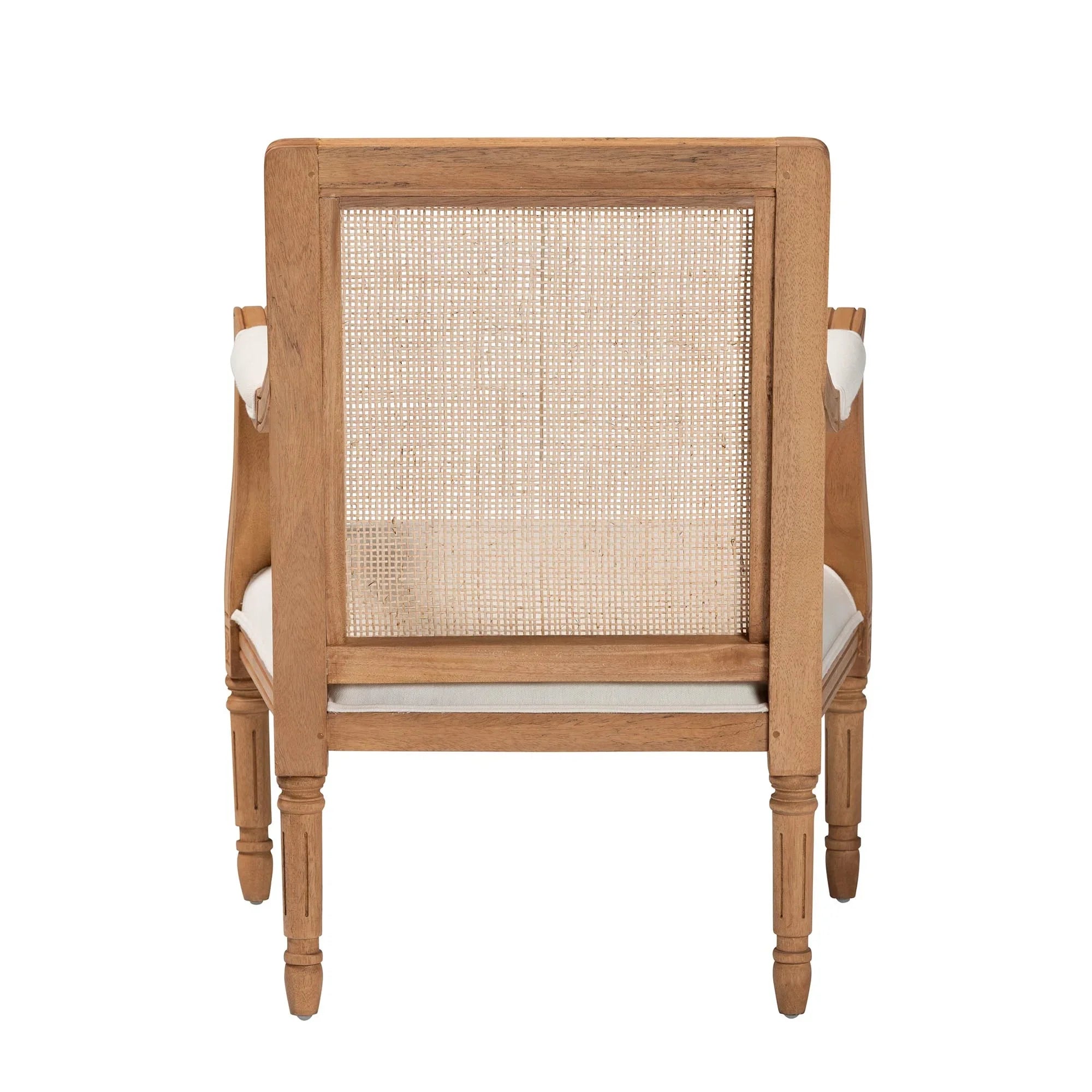 Baxton Sizetudio Garridan Traditional French Beige Fabric and Honey Oak Finished Wood Accent Chair