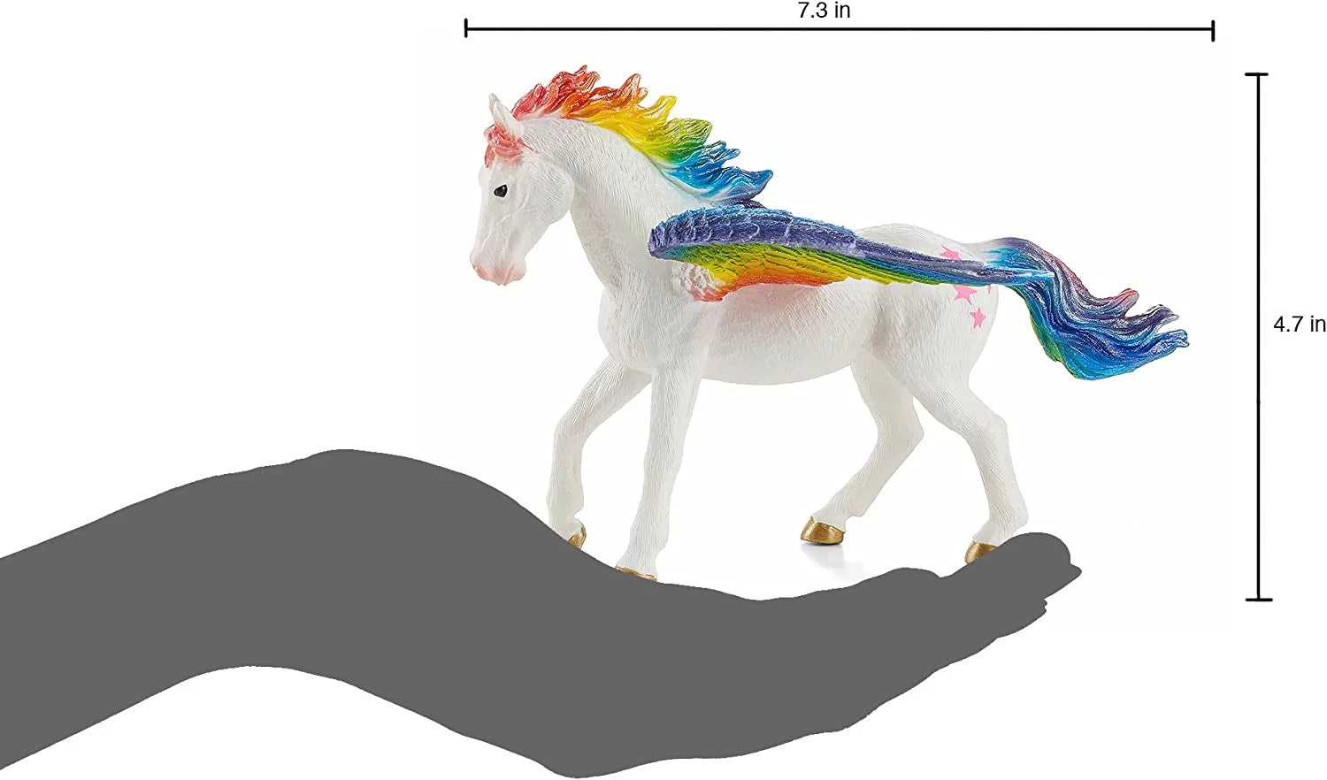 MOJO Rainbow Pegasus Realistic Fantasy Toy Replica Hand Painted Figurine