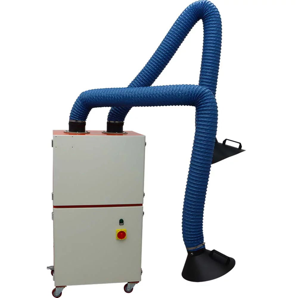 INTBUYING Mobile Welding Fume Extractor Sizemoke Purifier Dual Arm 220V