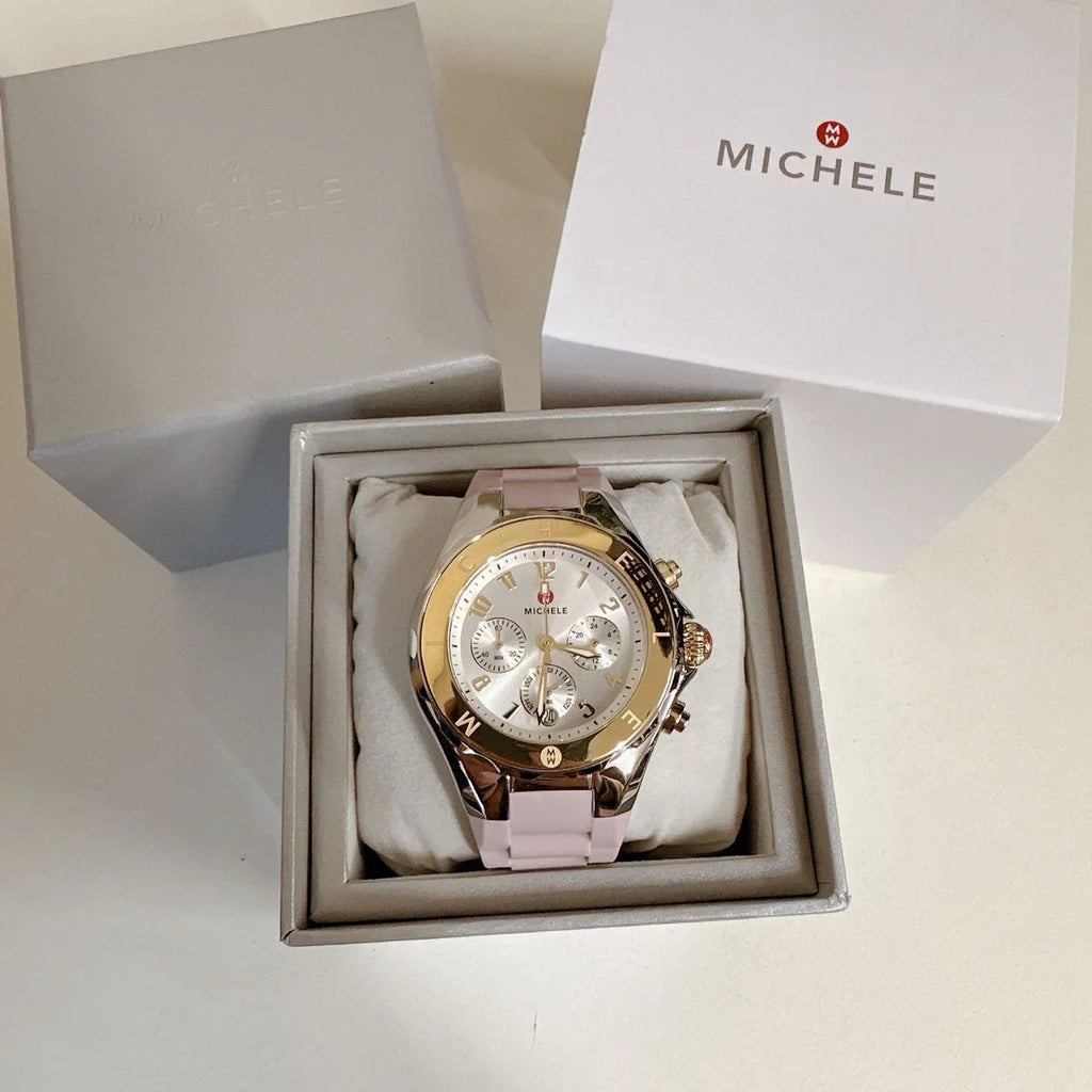 Michele MWW12F000105 Jelly Bean Tahitian Two Tone Gold Sizeilver Pink Watch