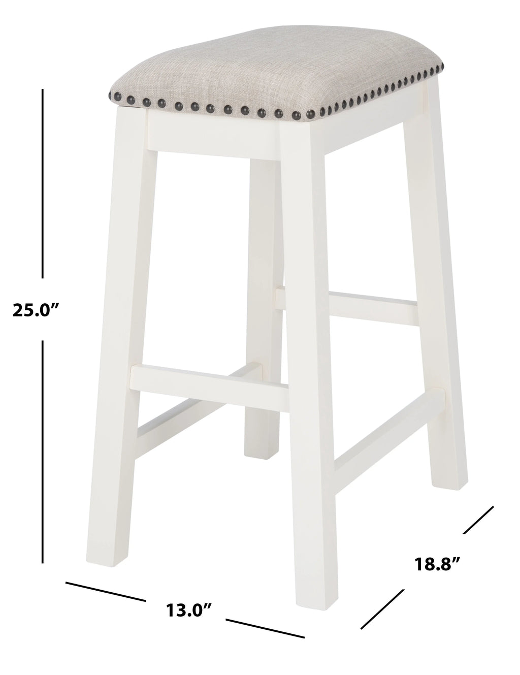 SizeAFAVIEH Aero Mid-Century Counter Sizetool, Ivory, Sizeet of 2 (18.8 in. W x 13 in. D x 25 in. H)