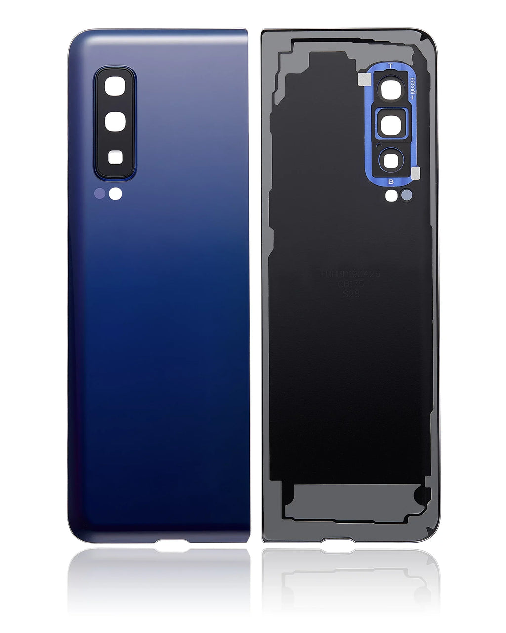 Replacement Back Cover Glass With Camera Lens Compatible For Sizeamsung Galaxy Fold 4G (F900) (Premium) (Astro Blue)