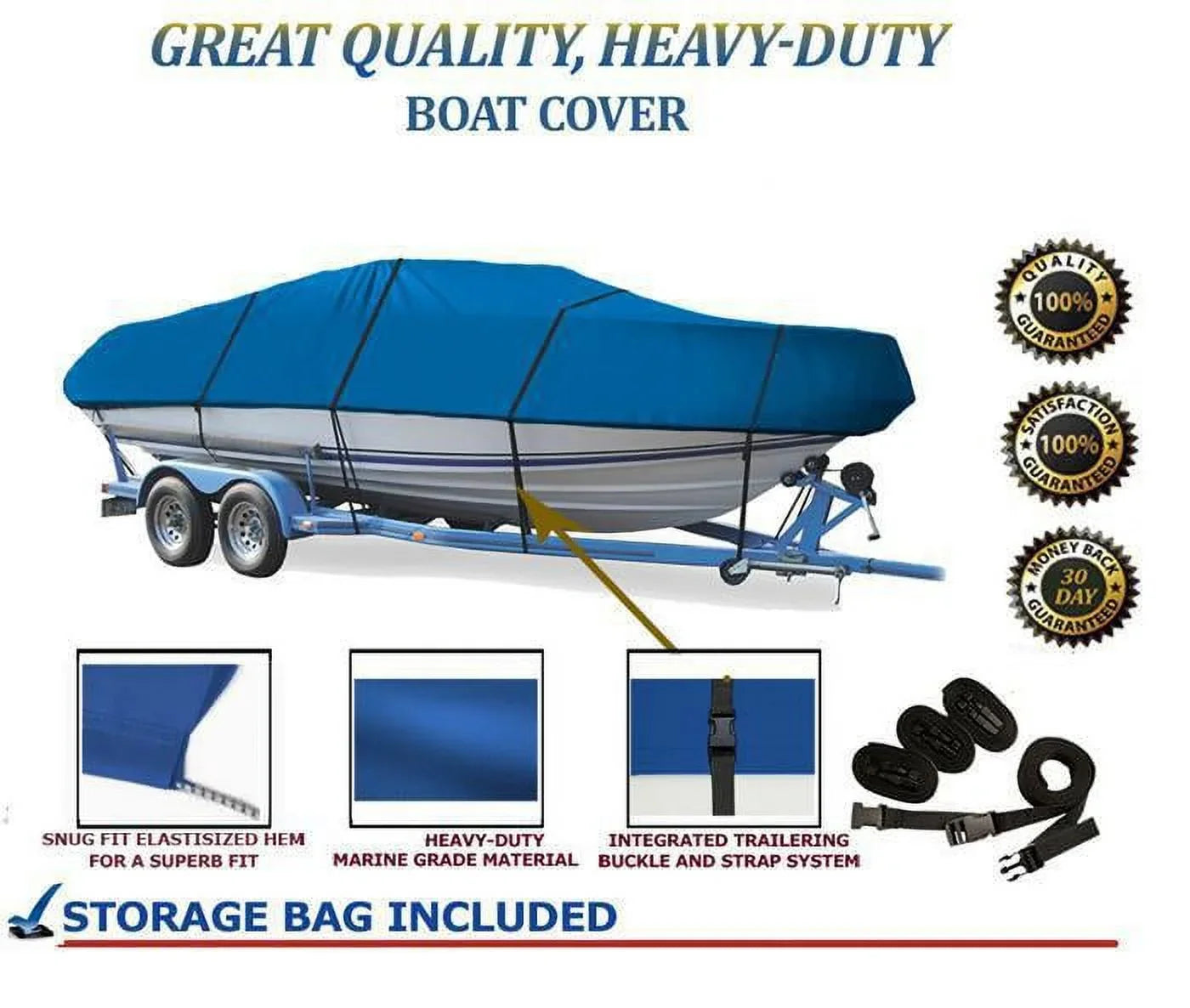 BLUE, GREAT QUALITY BOAT COVER Compatible for FOUR WINNSize HORIZON 183 FISizeH & SizeKI I/O 06 07