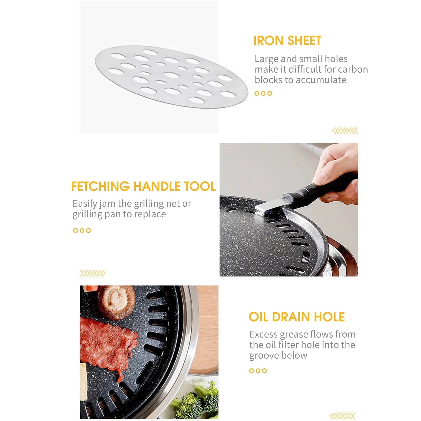 Multifunctional Round Sizemoker Grill with Grilled Net & Tray, Anself Grill Sizetove