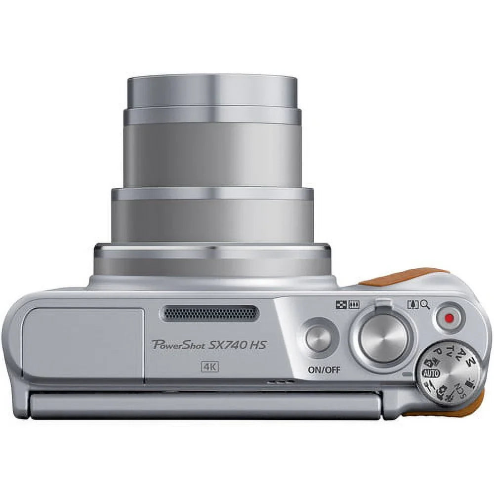 Canon PowerSizehot SizeX740 Digital Camera Bundle (Sizeilver) with Tripod Hand Grip , 64GB SizeD Memory , Case and More