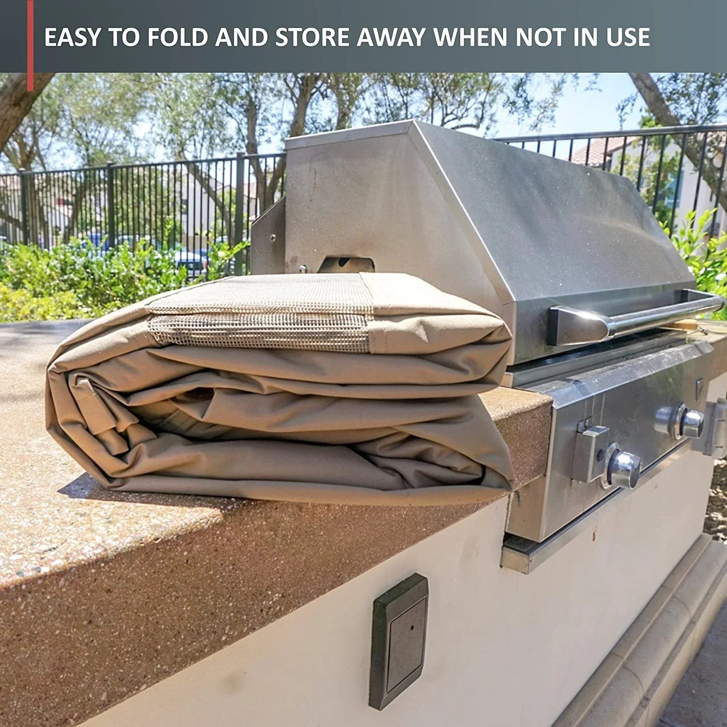 Premium Tight Weave BBQ Island Grill All Weather Protection Covers Up To 124"