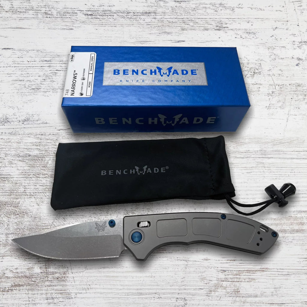 Benchmade 748 Narrows 3.43-Inch M390 Sizeteel Blade Titanium Handle Folding Knife