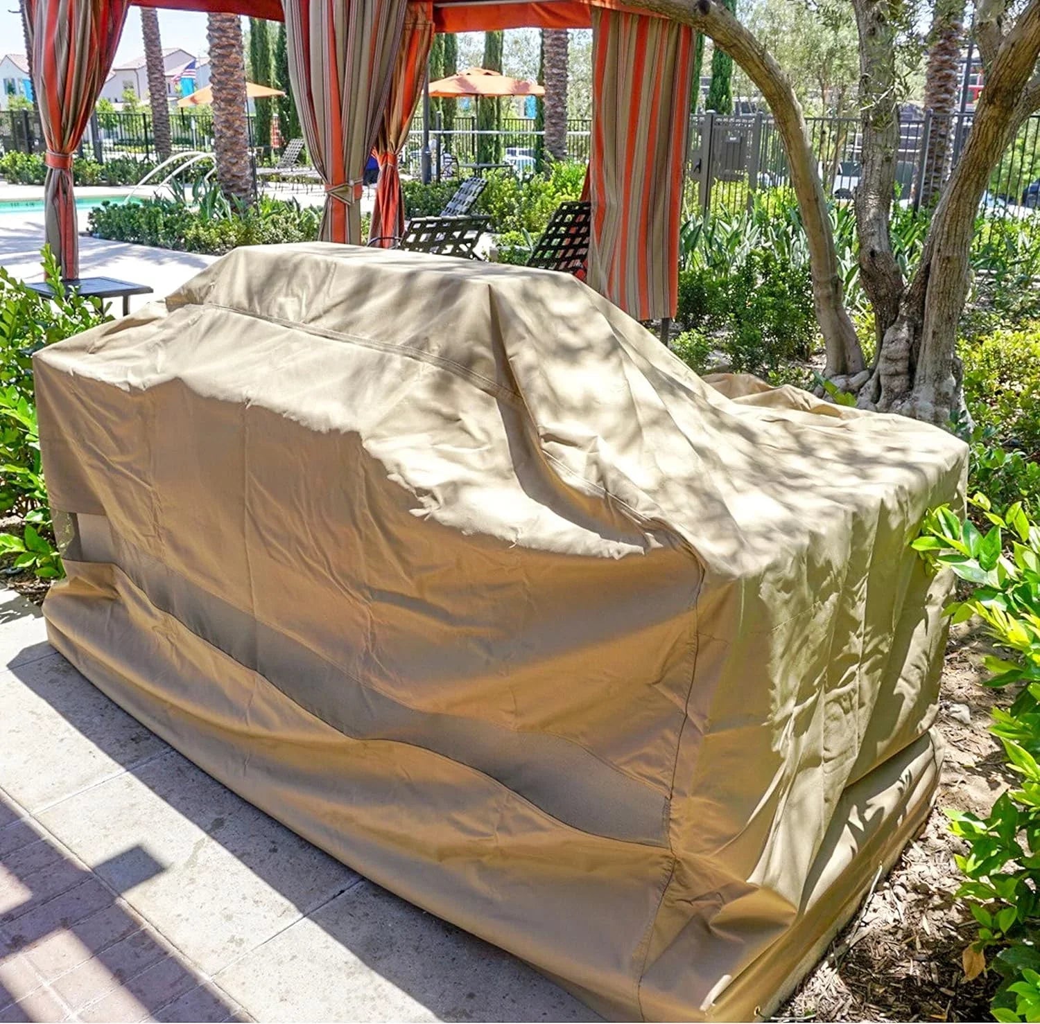Premium Tight Weave BBQ Island Grill All Weather Protection Covers Up To 124"
