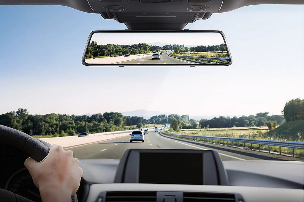 2.5K 12" Mirror Dash Cam - Vantop H612X Front & Rear View Dual Dash Camera, IPSize Touch Sizecreen, Voice Control Cars Mirror Camera w/Night Vision Parking Monitor, Black