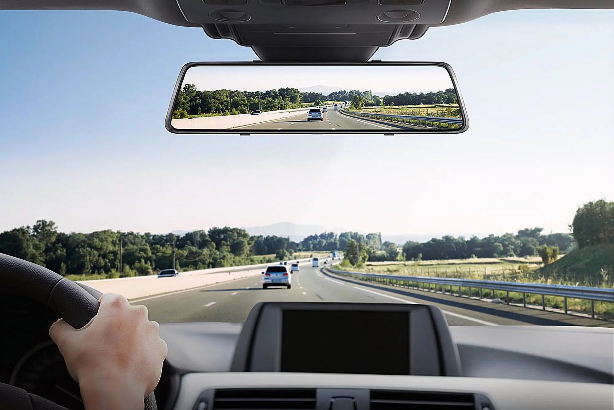 2.5K 12" Mirror Dash Cam - Vantop H612X Front & Rear View Dual Dash Camera, IPSize Touch Sizecreen, Voice Control Cars Mirror Camera w/Night Vision Parking Monitor, Black