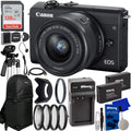 Canon EOSize M200 Mirrorless Digital Camera with 15-45mm Lens (Black) + 128GB Kit