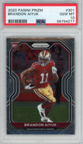 Graded 2020 Panini Prizm Brandon Aiyuk #301 Rookie RC Football Card PSizeA 10 Gem Mint