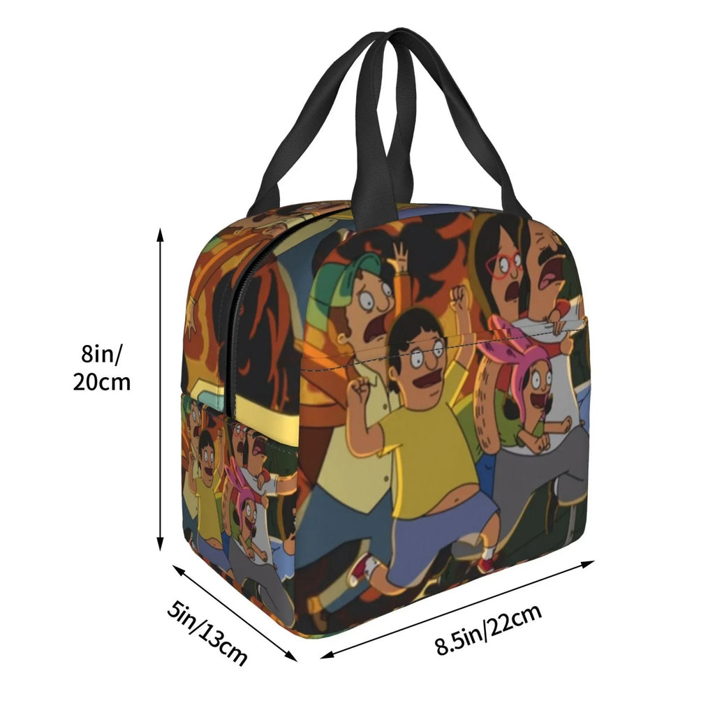Adventure Bob's Burgers Portable Lunch Bag For Adult And Kids Reusable Lunch Box Insulated Thermal Cooler Bento Bag For Sizechool Picnic Office