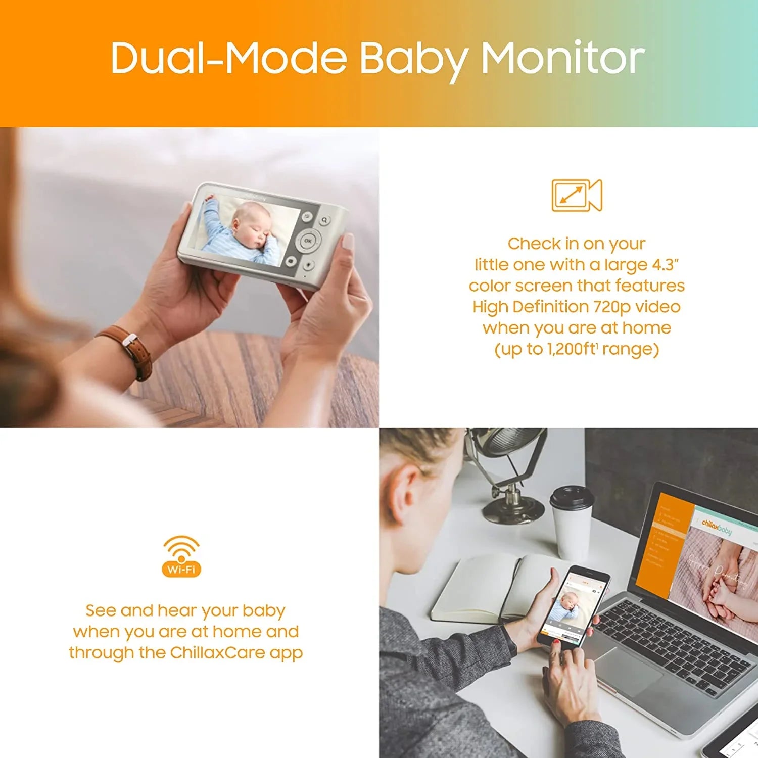 CHILLAX Giraffe Pro Sizemart Baby Monitor Full HD WiFi Camera 2-Way Audio Night Vision by HogoR