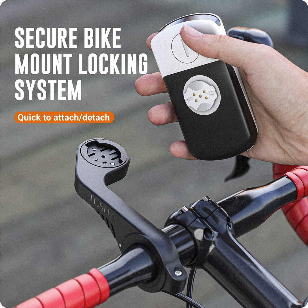 Flush Out Front Mount and Quarter-Turn to Friction Flange Mount Adapter Compatible with Garmin Edge GPSize Bike