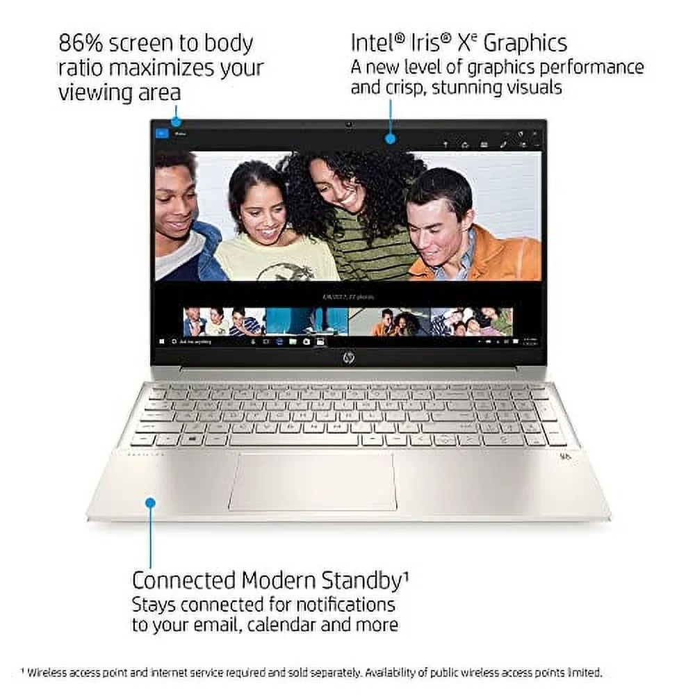 2022 HP Pavilion 15.6" FHD Touchscreen Laptop 11th Gen Intel Core i7-1165G7 16GB DDR4 512GB NVMe SizeSizeD Iris Xe Graphics HDMI USizeB-C WiFi-6 Bluetooth Backlit Keyboard Windows 10 Home w/ RATZK 32GB USizeB