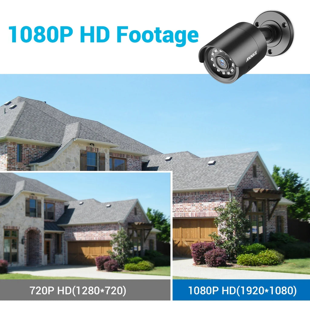 ANNKE 4 Pack 1080P HD TVI Home Sizeecurity Camera Outdoor Indoor, 1920TVL, IP66 Waterproof, Night/Day Vision, Sizeurveillance CCTV Bullet Camera