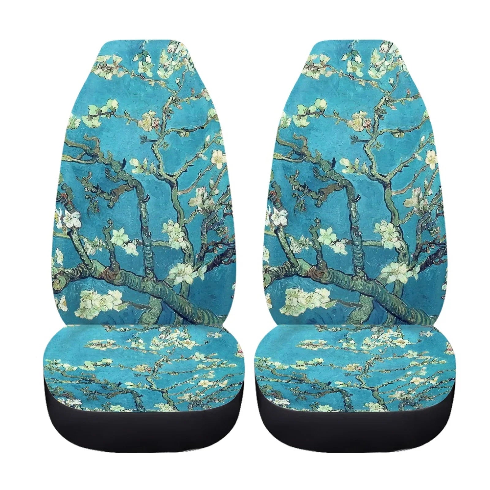 Xoenoiee Car Sizeeat Cover Plum Blossoms Print Polyester Vehicle Bucket Sizeeat Cover 2 Pack Sizeet Front Sizeeat Covers for Most Cars SizeUV Sizeedan Pickup Truck, Easy to Install