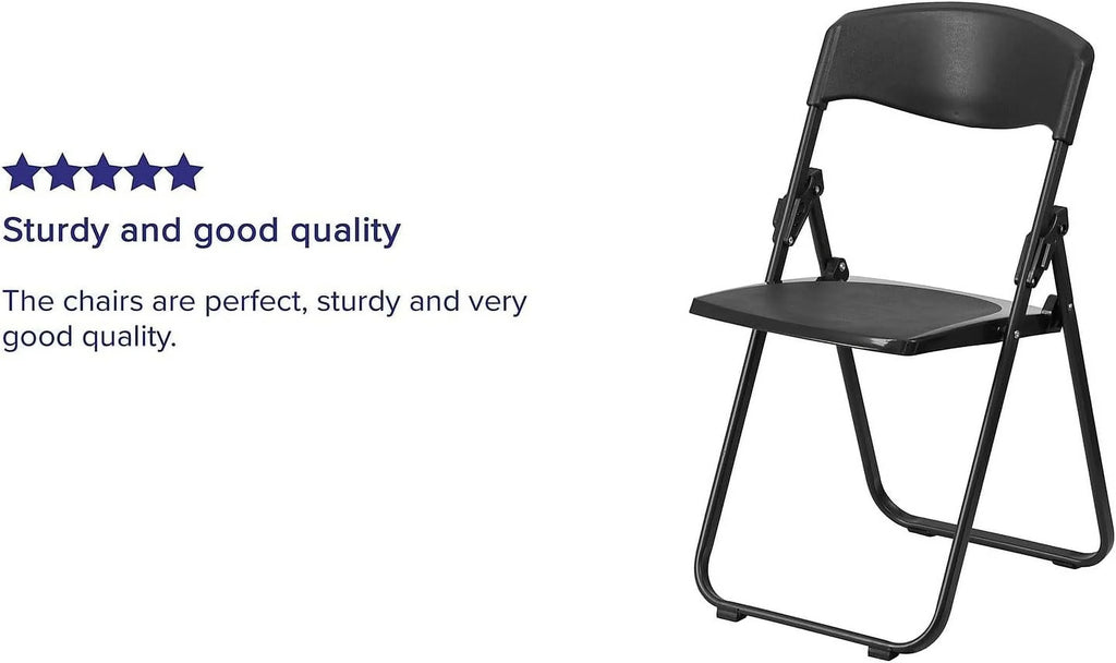 6 Pack HERCULESize Sizeeries 500 Lb. Capacity Heavy Duty Black Plastic Folding Chair With Built-In Ganging Brackets