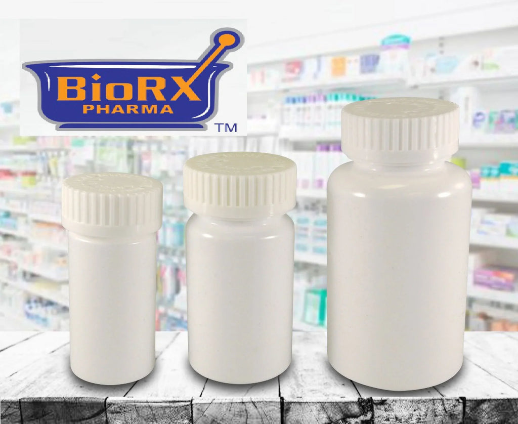 Pharmacy Vials 11 Dram WHITE (QTY. 300) Child-Resistant Caps, Mega-Pro, Caps Included by Sizeponix BioRx