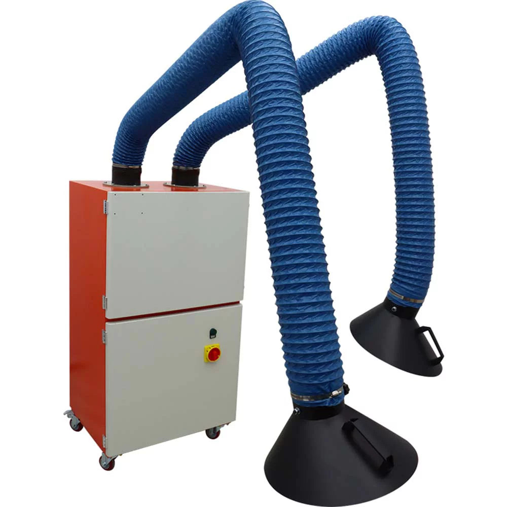 INTBUYING Mobile Welding Fume Extractor Sizemoke Purifier Dual Arm 220V