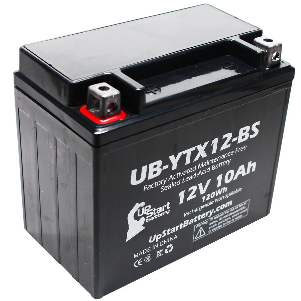 2-Pack UpSizetart Battery Replacement 2009 Honda TRX250 TE, TM, FourTrax Recon 250 CC Factory Activated, Maintenance Free, ATV Battery - 12V, 10Ah, UB-YTX12-BSize