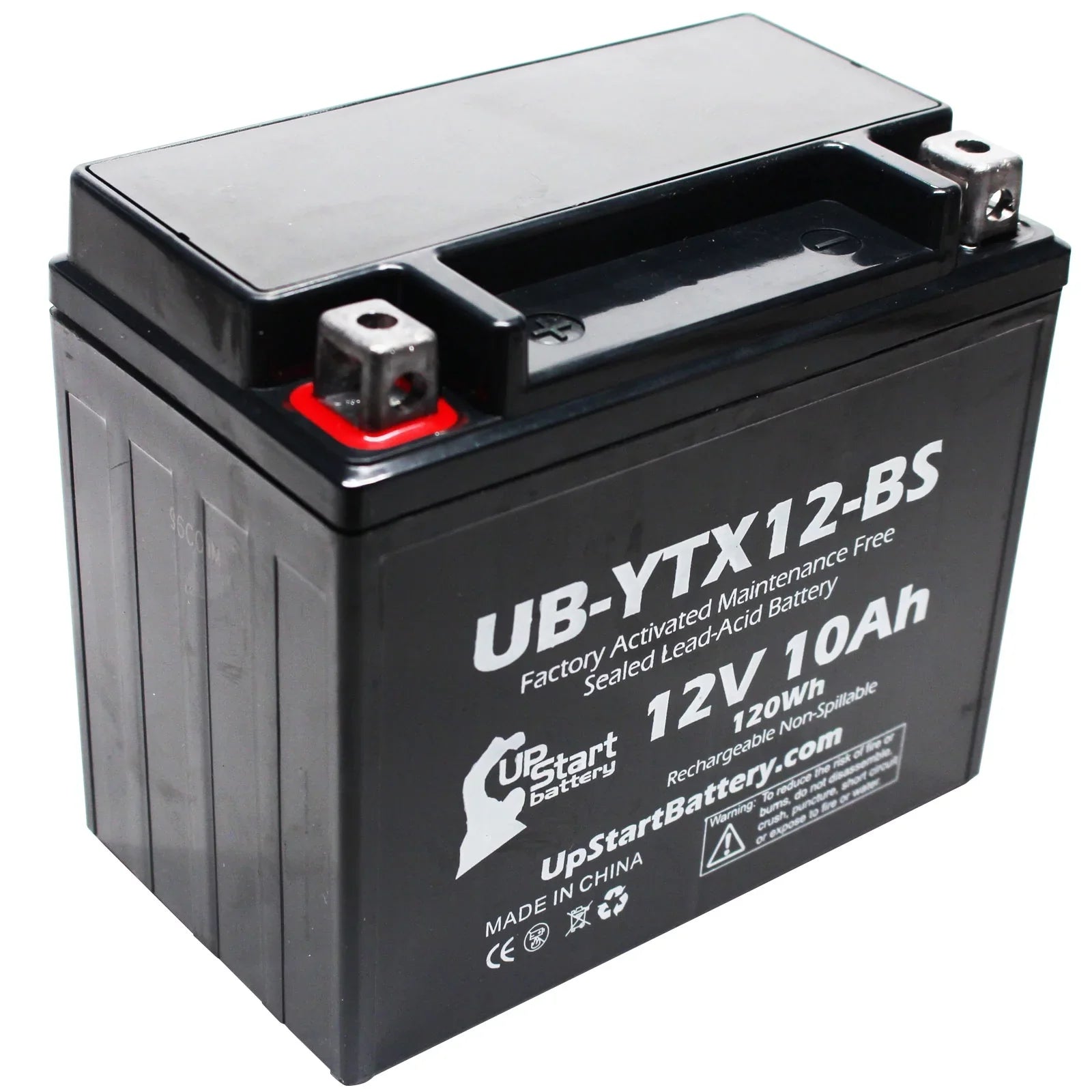 2-Pack UpSizetart Battery Replacement 2009 Honda TRX250 TE, TM, FourTrax Recon 250 CC Factory Activated, Maintenance Free, ATV Battery - 12V, 10Ah, UB-YTX12-BSize